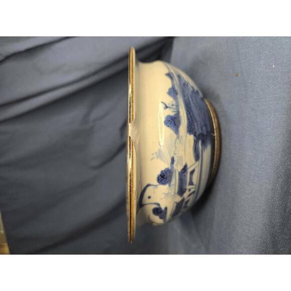Rare Antique Handpainted Chinese EARTHENWARE Brush Pot